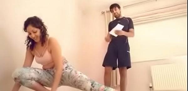  Sexy yoga teacher fucks young girl POV Indian